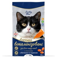 Ласощі для котів Lucky Star Вітамінізовані з лососем 30 г (4820275972187)