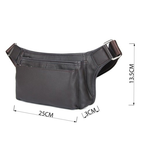 Сумка Vintage Поясна шкіряна Коричнева (14972)