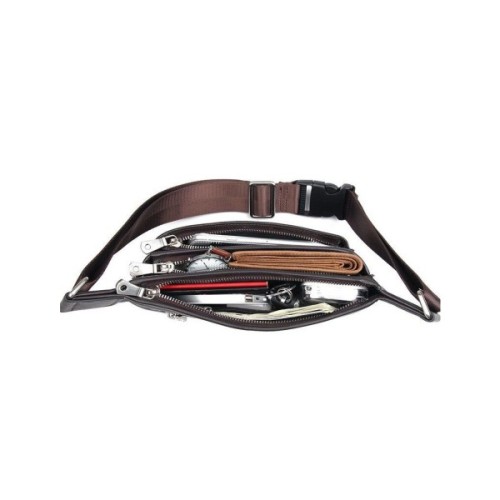 Сумка Vintage Поясна шкіряна Коричнева (14972)