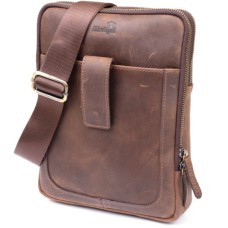 Сумка Shvigel На два відділення шкіряна Коричнева (11285)