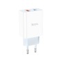 Зарядний пристрій HOCO C97A 1xUSB-C PD20W + 1xUSB QC3.0 White (6931474766076)