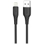 Дата кабель USB 2.0 AM to Lightning 2.0m 3A textured PVC black ColorWay (CW-CBUL095-BK)