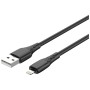 Дата кабель USB 2.0 AM to Lightning 2.0m 3A textured PVC black ColorWay (CW-CBUL095-BK)