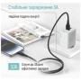 Дата кабель USB 2.0 AM to Lightning 2.0m 3A textured PVC black ColorWay (CW-CBUL095-BK)