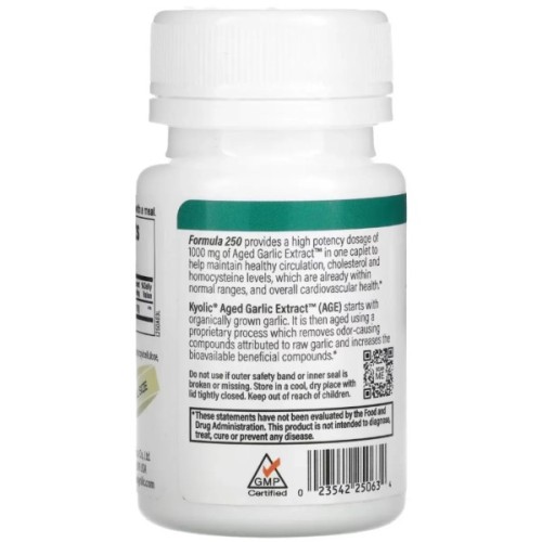 Вітамінно-мінеральний комплекс Kyolic Екстракт часнику, 1000 мг, Aged Garlic Extract, Cardiovascular, 30 веганськ (WAK25063)