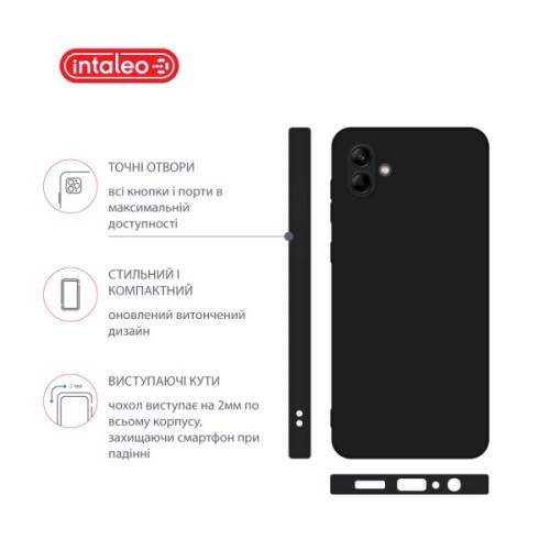 Чохол до мобільного телефона Intaleo Silicone Samsung Galaxy A04 Black (1283126599675)