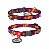 Нашийник для тварин WAUDOG Nylon з QR паспортом "Куби 3Д" для котів та дрібних порід собак, XS (278-4057)