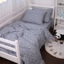 Постільна білизна MirSon 012 Grey Stars Фланель 2x143x210 Сімейний (2200009653148)