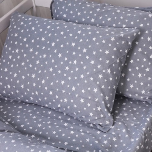 Постільна білизна MirSon 012 Grey Stars Фланель 2x143x210 Сімейний (2200009653148)