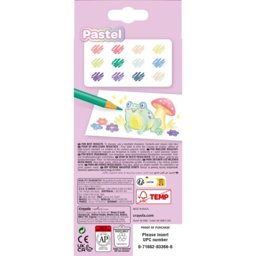 Олівці кольорові Crayola пастельні 12 шт (68-3366)
