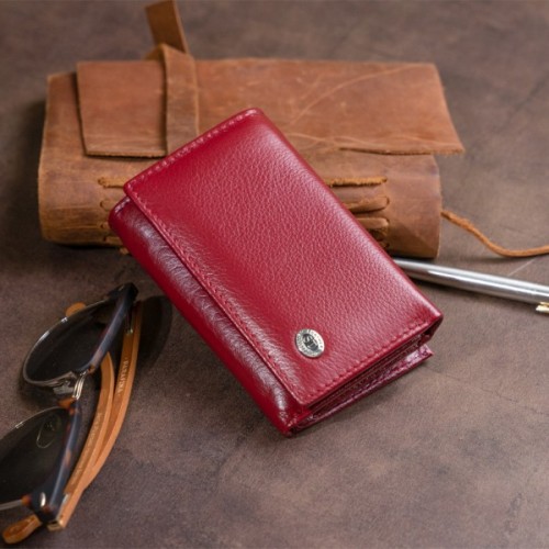 Портмоне ST Leather Зі шкіри Бордове (19333)