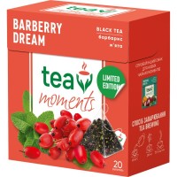 Чай Tea Moments Barberry Dream чорний з барбарисом та м'ятою 20х1.8 г пірамідки (tm.03644)