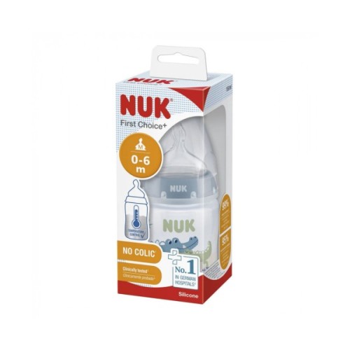 Пляшечка для годування Nuk First Choice Plus Крокодили 150 мл Синя (3952401)