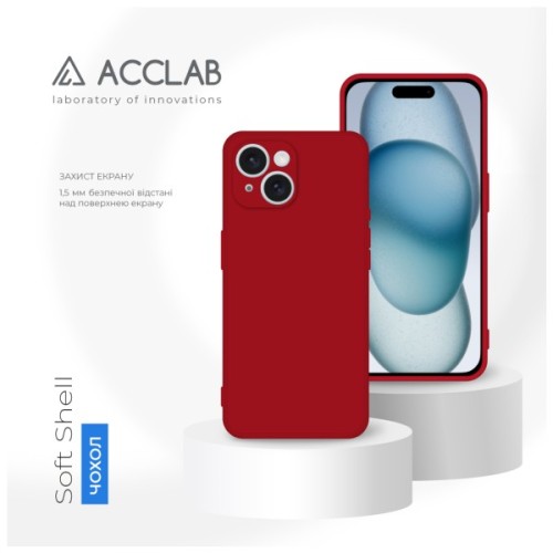 Чохол до мобільного телефона ACCLAB SoftShell Apple iPhone 15 Plus Red (1283126586422)