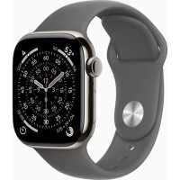 Смарт-годинник Apple Watch Series 11 GPS + Cellular 42mm Natural Titanium Case with Stone Grey Sport Band - S/M (MF8M4RK/A)