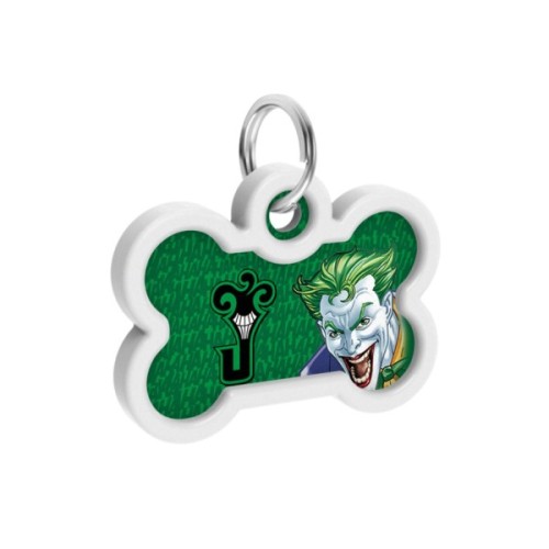 Адресник для тварин WAUDOG Smart ID з QR паспортом "Джокер зелений", кістка 40х28 мм (0640-1005)