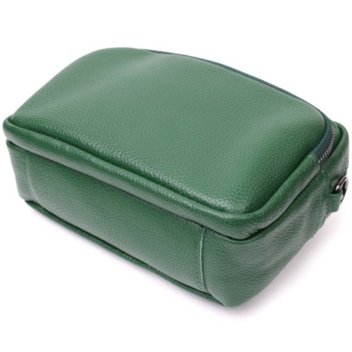 Сумка Vintage Крос-боді з натуральної шкіри Зелена (22296)