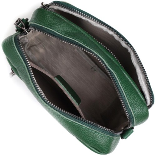 Сумка Vintage Крос-боді з натуральної шкіри Зелена (22296)