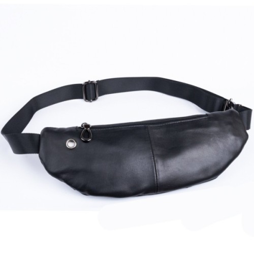 Сумка Vintage Поясна з натуральної шкіри Чорна (20343)