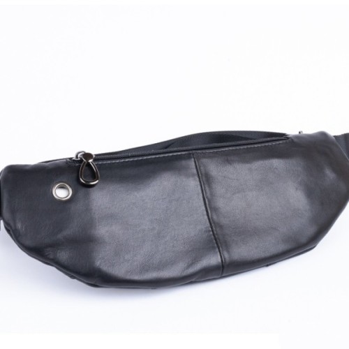 Сумка Vintage Поясна з натуральної шкіри Чорна (20343)