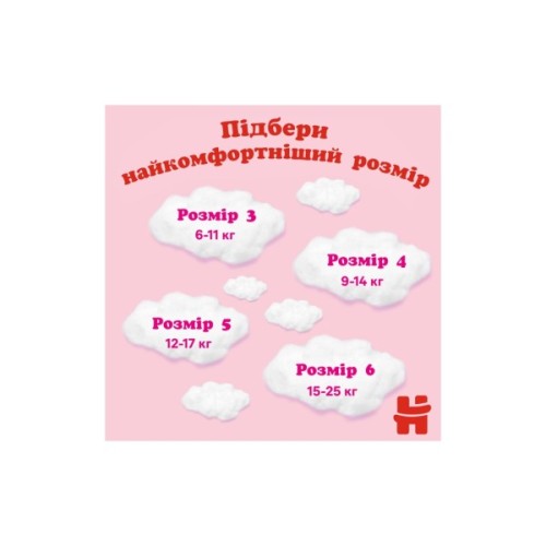 Підгузки Huggies Little Movers/Pants 6 (15-25 кг) для дівчинки 44 шт (5029053547664)