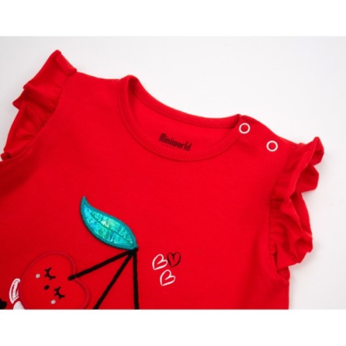 Набір дитячого одягу Miniworld з вишеньками (15537-74G-red)