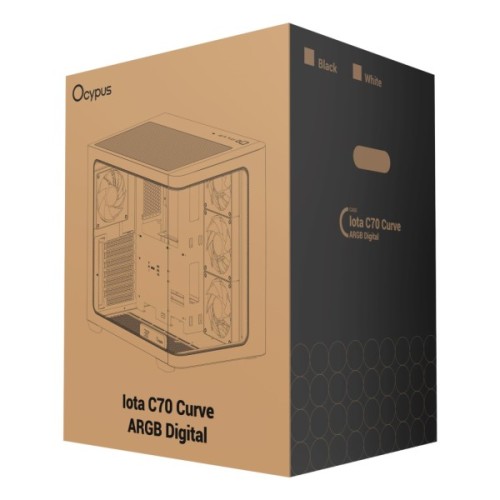 Корпус для ПК OCYPUS IOTA C70 BK CURVE ARGB DIGITAL (IOTA-C70-BKD400CD-GL)