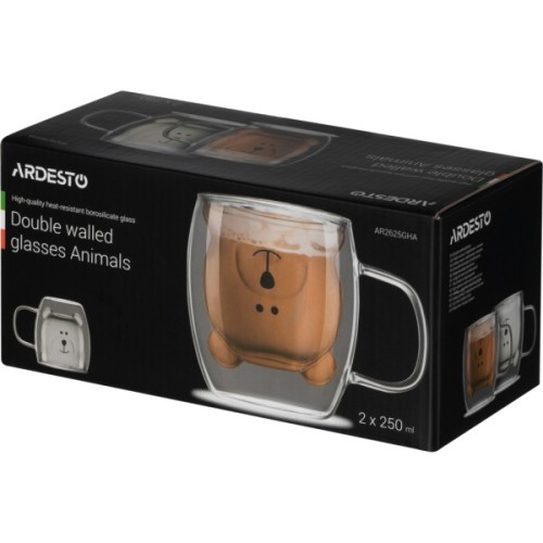 Набір чашок Ardesto Animals 250 мл 2 шт (AR2625GHA)