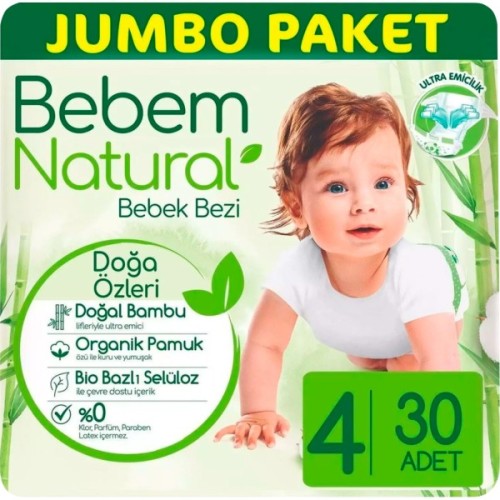 Підгузки Bebem Natural 4 maxi 7-14 кг 30 шт (8690536806027)