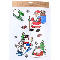 Новорічні наклейки Chomik Сніговики на санях 31х47 см (5900779851955_3)