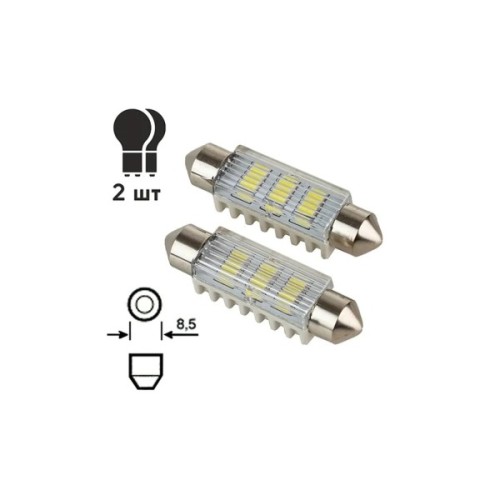Автолампа PULSO LED SV8.5/T11x41mm/6 SMD-5730/9-18v/100Lm (LP-64041)