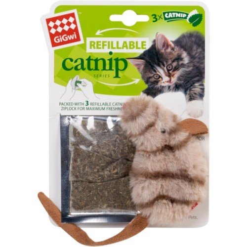 Іграшка для котів GiGwi Catnip Мишка з котячою м'ятою 10 см (75018)