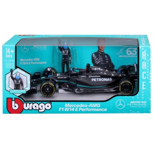 Масштабна модель автомобіля Bburago Автомодель з фігуркою - Mercedes-AMG F1 W14 E Performance, 1:24 (18-28037)