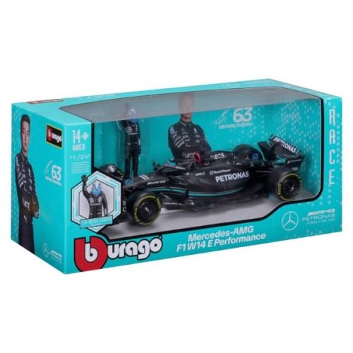 Масштабна модель автомобіля Bburago Автомодель з фігуркою - Mercedes-AMG F1 W14 E Performance, 1:24 (18-28037)