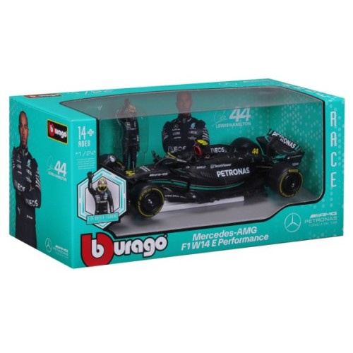 Масштабна модель автомобіля Bburago Автомодель з фігуркою - Mercedes-AMG F1 W14 E Performance, 1:24 (18-28037)