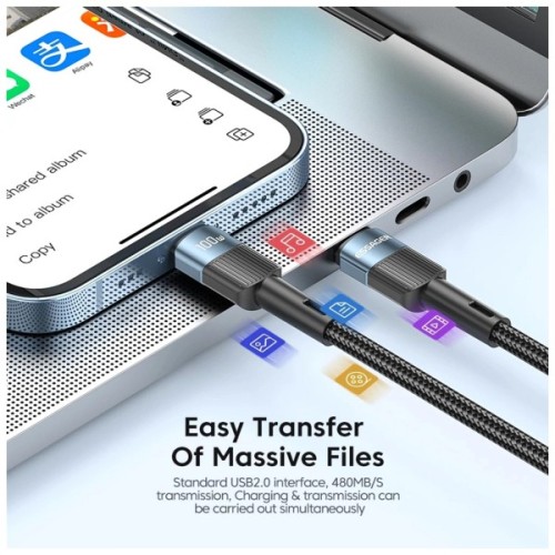 Дата кабель USB-C to USB-C 0.5m 100W black Essager (EXCTT1-XCB01)