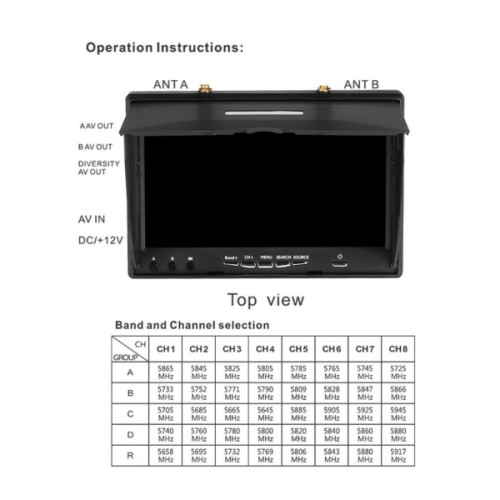 Монітор FPV Bluesky LCD5802D DVR 5.8GHz 40CH (LCD5802)