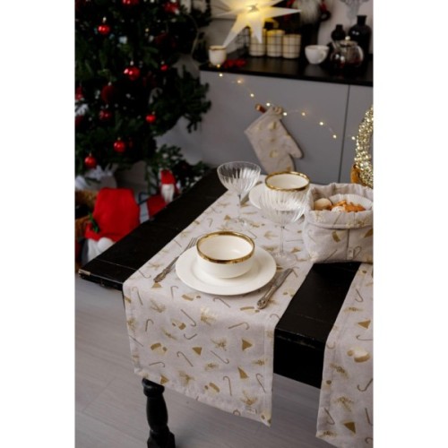 Доріжка на стіл Прованс Шапочки на бежевому 40х140 см (036818)