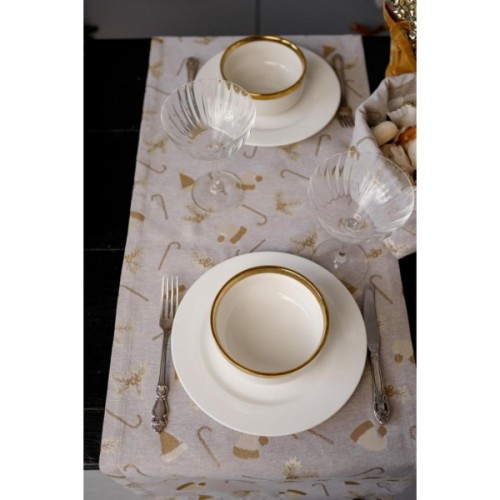 Доріжка на стіл Прованс Шапочки на бежевому 40х140 см (036818)