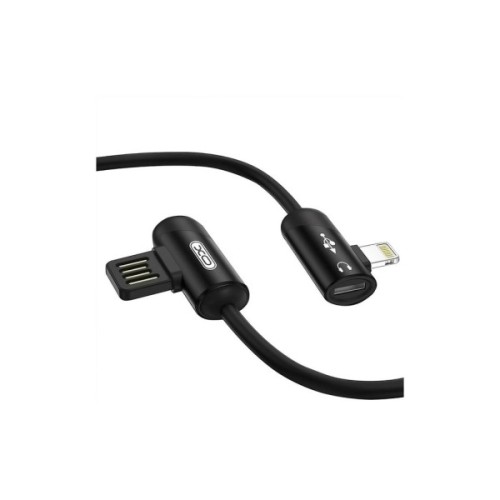 Дата кабель USB 2.0 AM to Lightning + Audio 1.0m 2.4А Black XoKo (XO-NB38)