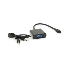 Перехідник micro HDMI M to VGA F + Audio 0.3m 4K/2K black Voltronic (YT-C-mHDMI(M)/VGA(F)+AUX)
