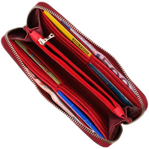 Гаманець Grande Pelle З натуральної шкіри Бордовий (16796)