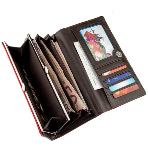 Гаманець Kivi З гладкої екошкіри Червоний (19075)