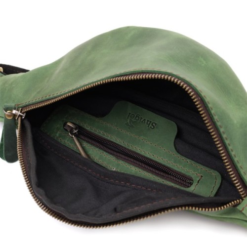 Сумка Shvigel З натуральної шкіри Зелена (23142)