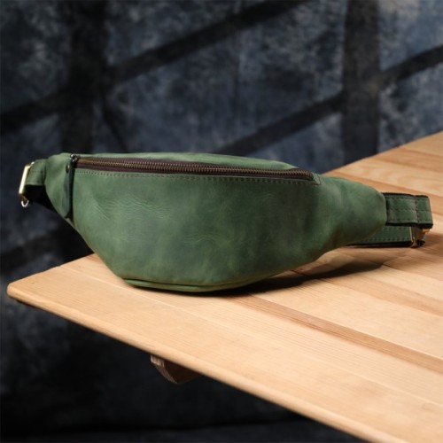 Сумка Shvigel З натуральної шкіри Зелена (23142)