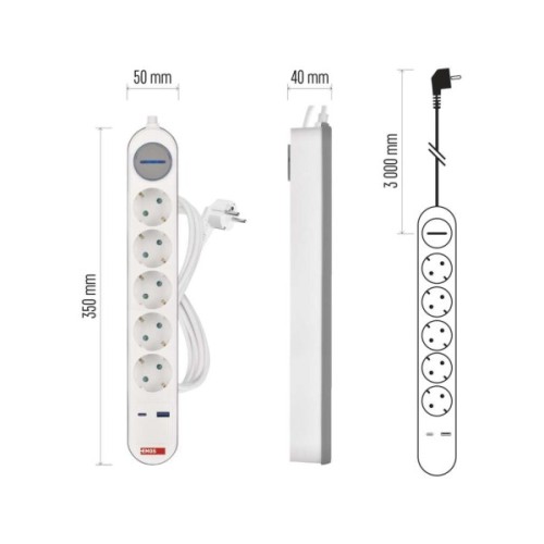 Мережевий подовжувач EMOS P1523FC