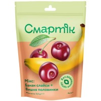 Сухофрукти Смартік Мікс Банан слайси + Вишня половинки 12.5 г (1600075)