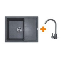 Мийка кухонна Adamant Anila сірий + змішувач (182496910304)