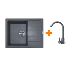 Мийка кухонна Adamant Anila сірий + змішувач (182496910304)