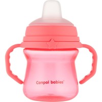 Поїльник-непроливайка Canpol babies з силіконовим носиком FirstCup 150 мл Рожева (56/614_pin)